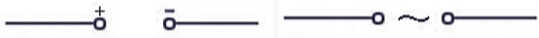  DC Power Supply Symbol on the Left, AC Power Supply Symbol on the Right