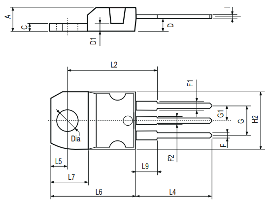 IRF530 Package Outline