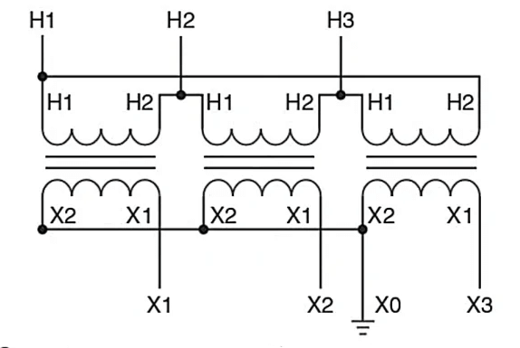 Symbol for Wye/Delta Transformer